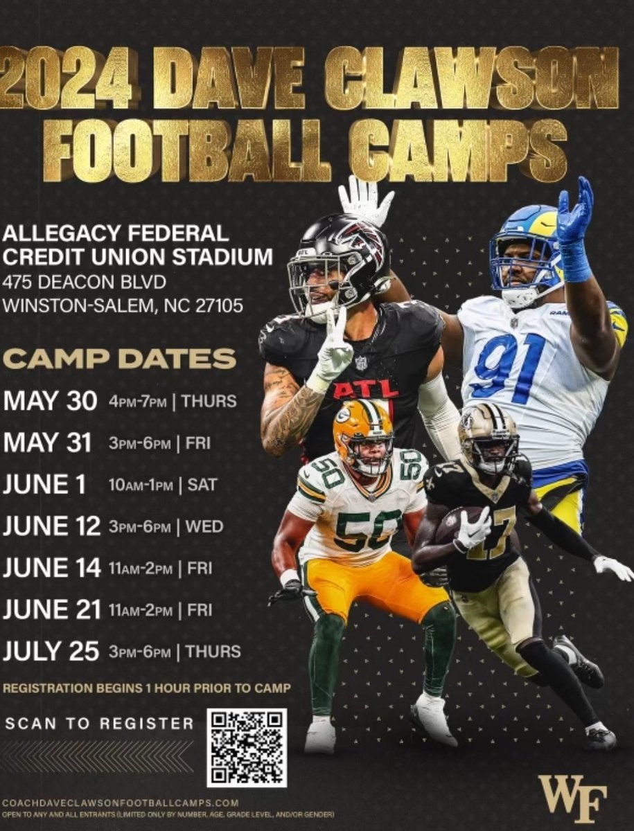 Thank you @WakeFB for the camp invite @CoachClawson @CoachCohenWake @brent0962 @CoachAllen1660 @CoachCalebKing1 @CaryCoaching101