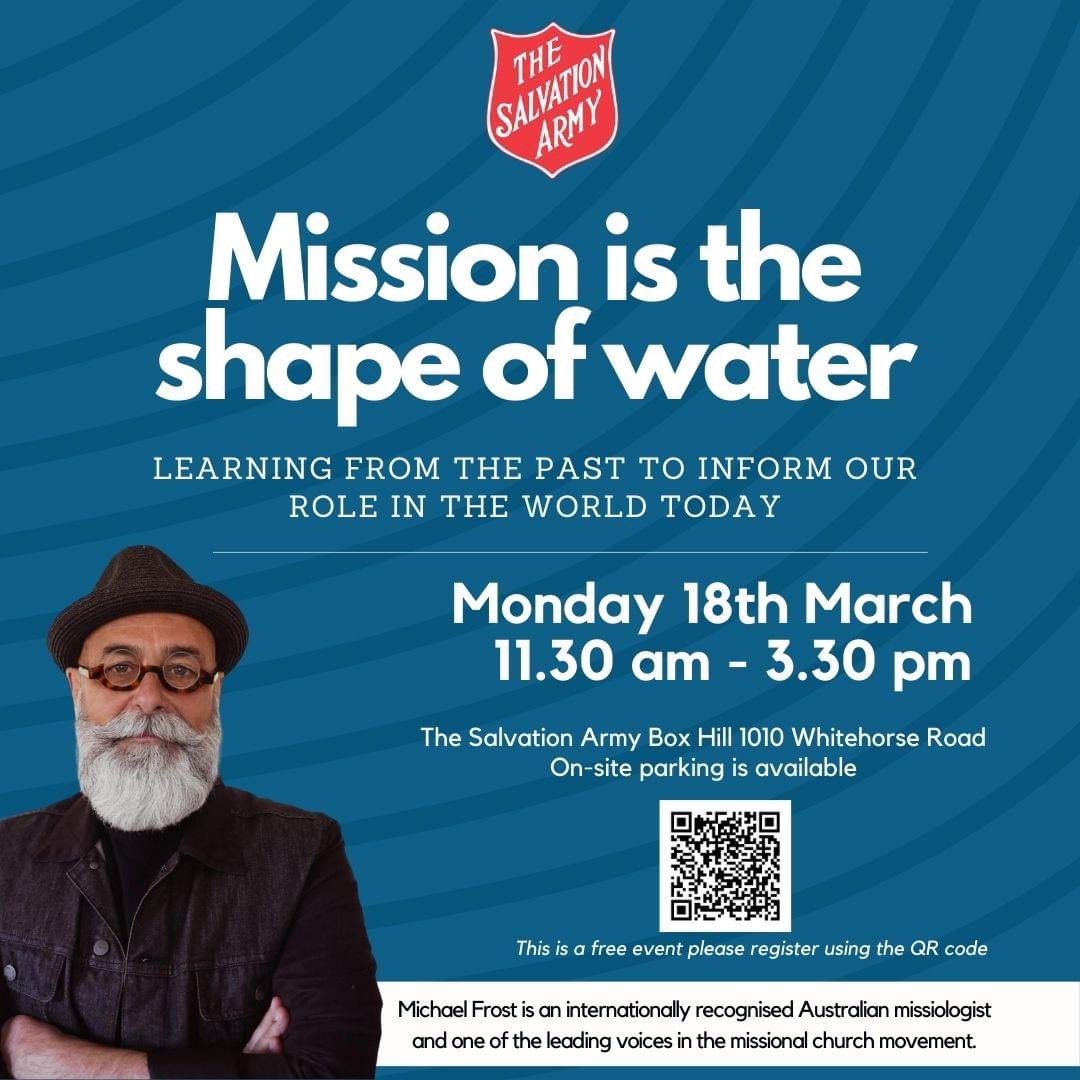 Hey Melbournites, I don’t think you have to be a Salvo to attend this event at Box Hill Salvation Army on Monday. It’s free and there’ll be copies of my new book for sale (I’ll even sign a copy). Join us.