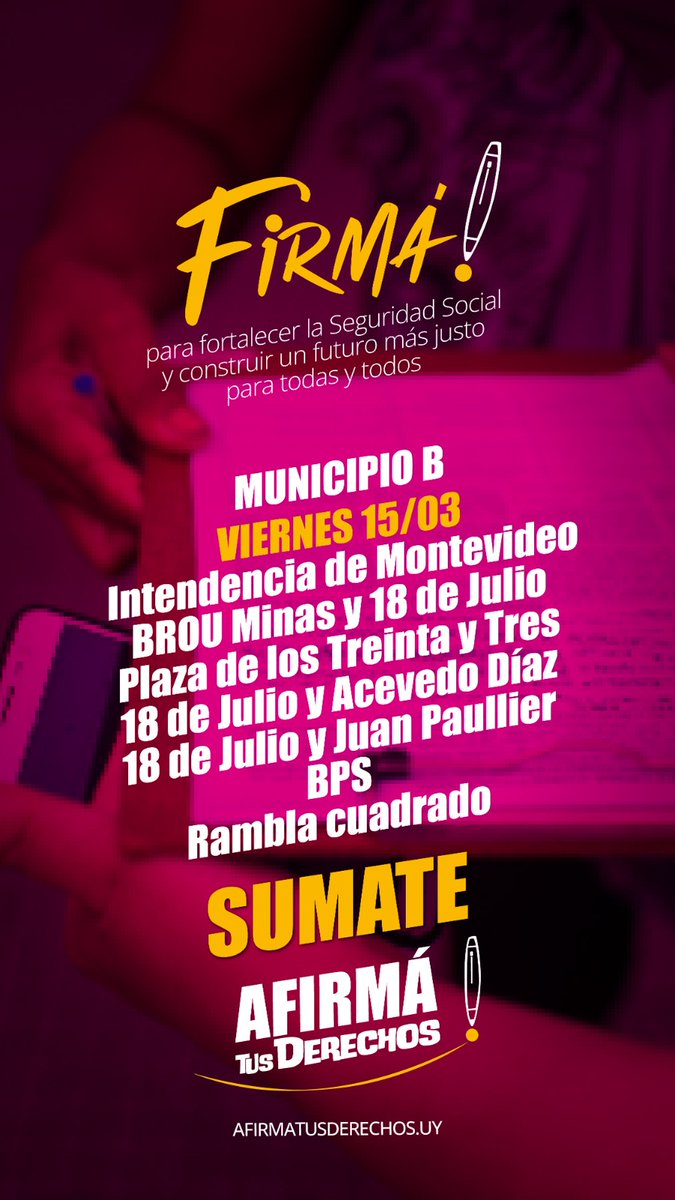 afirmaderechos's tweet photo. #Afirmatusderechos ・Municipio B https://t.co/ZC3hJ5XClf