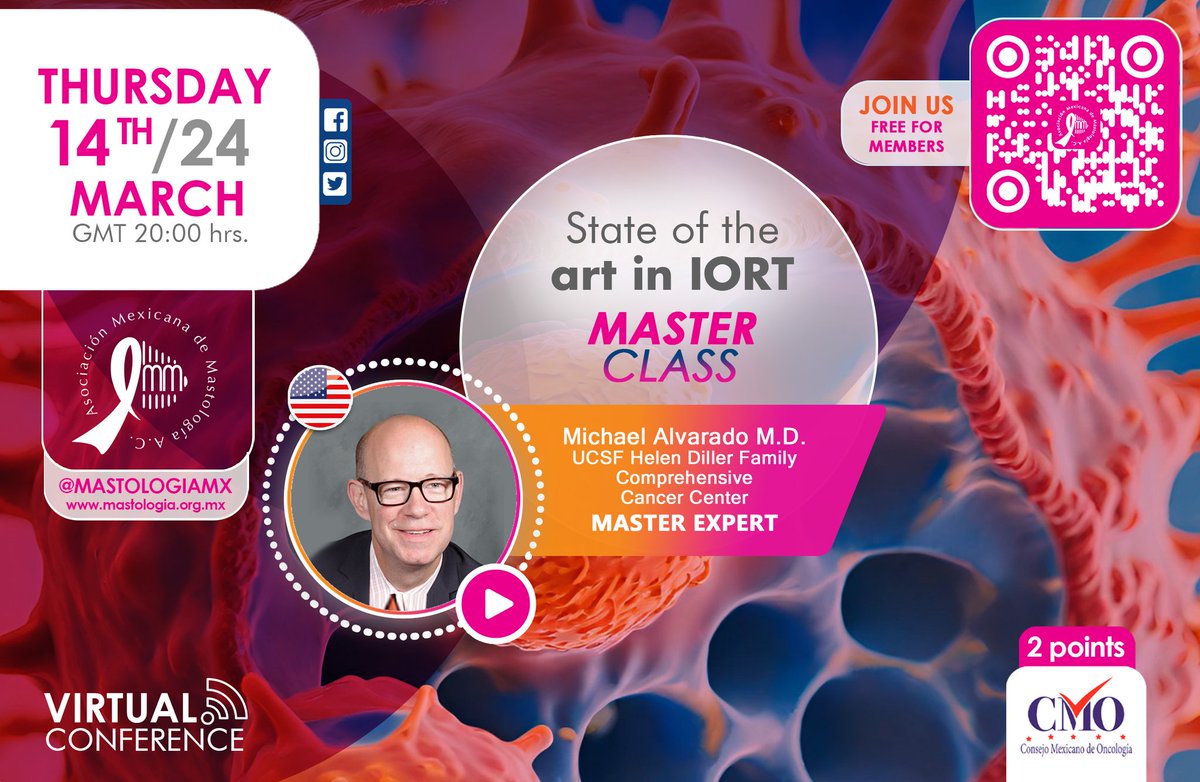 MastologiaMx's tweet image. We've already started #MasterClass
"State of the art in IORT"
Michael Alvarado MD #MasterExpert 
Join us #FreeForMembers 
Spanish
webcast.mastologia.org.mx/state-of-the-a…
English
webcast.mastologia.org.mx/state-of-the-a… 
#VirtualConference #AMMVirtual #Evolution