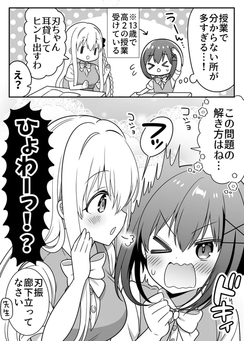 教えてくれるお嬢様とドキドキするメイド君 