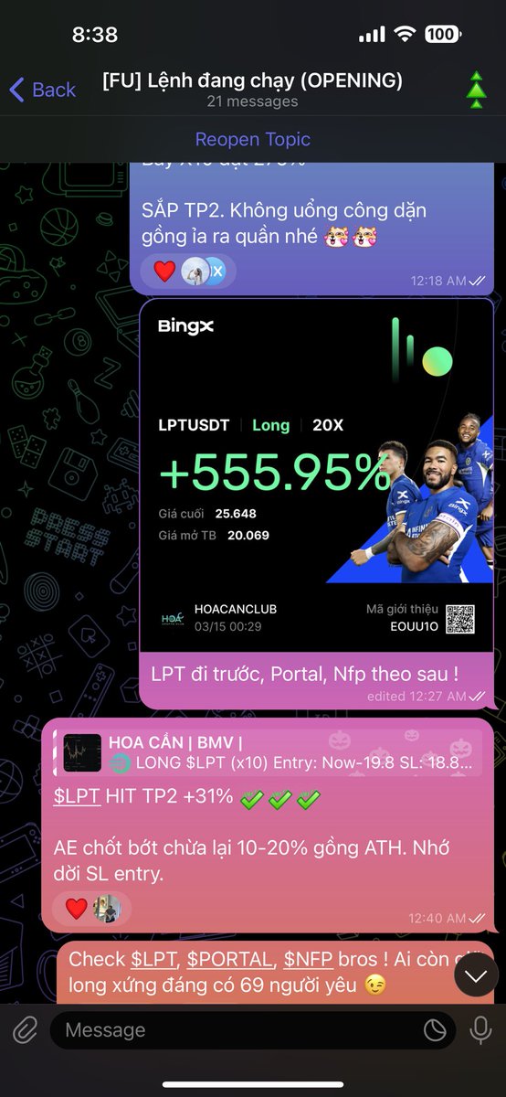 Plan luôn được báo trước và cập nhật để ko ai bị run tay mà rớt hàng. Tín hiệu cũng được team luôn tìm những điểm vào an toàn và thời điểm chốt lời cao để anh em luôn được tối ưu hoá lợi nhuận. 

PREMIUM, xứng đáng chứ ? 😉