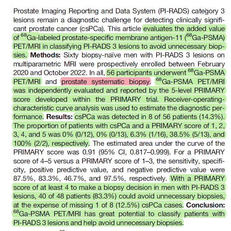 The Value of 68Ga-PSMA PET/MRI for Classifying Patients with PI-RADS 3 Lesions on Multiparametric MRI: A Prospective Single-Center Study 
jnm.snmjournals.org/content/early/… 
#prostatecancer #molecularimaging #CancerResearch