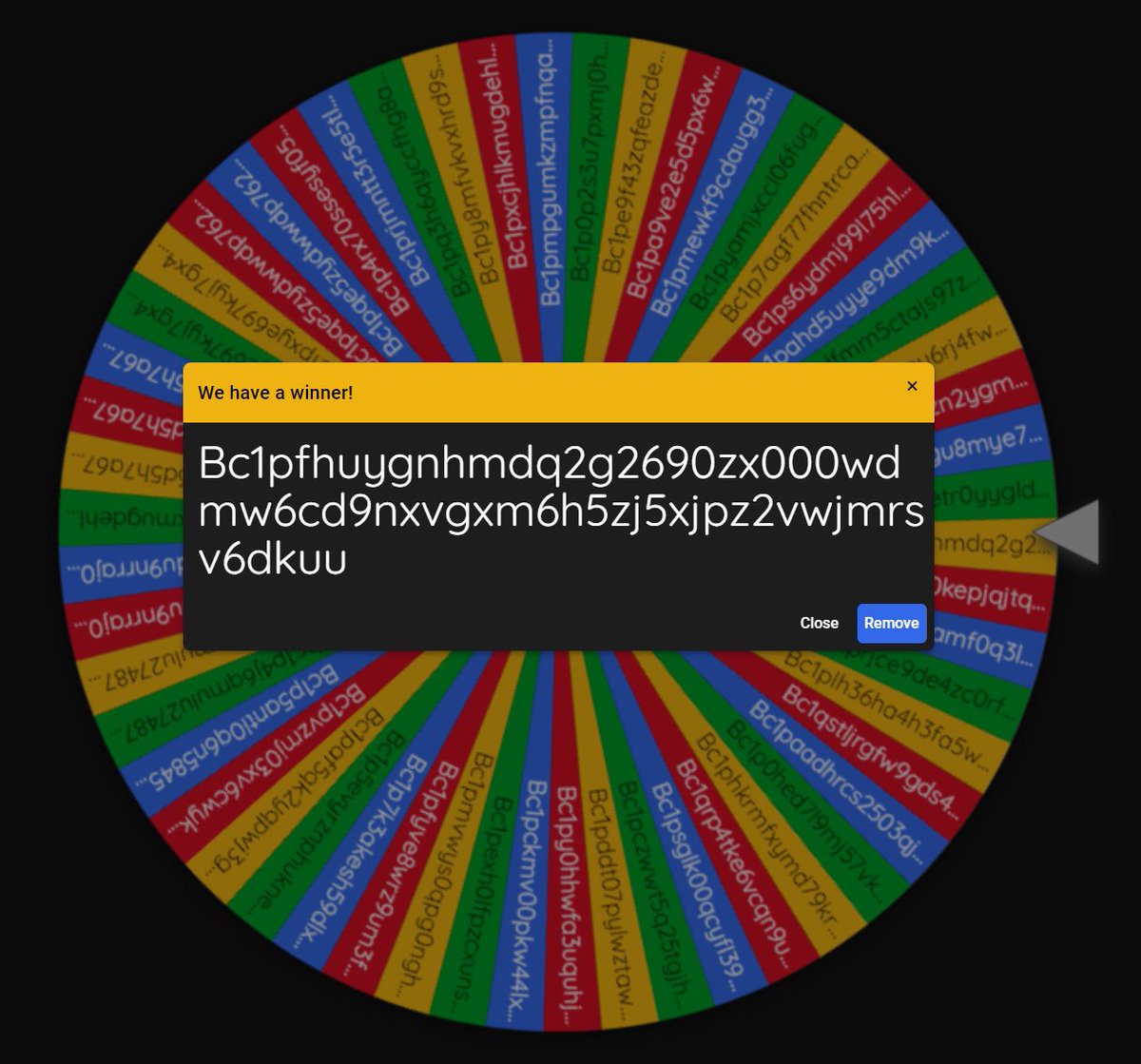 After 6+ spins we have finally found a winner for the OMB WL raffle given to <a href="/OMBElementals/">OMB Elementals</a> 

My good friend <a href="/dannyio/"></a> had given up all hope after countless WL raffle chances but the last chance was his best chance. Very happy to welcome him to the OMB movement tomorrow! ☢☢