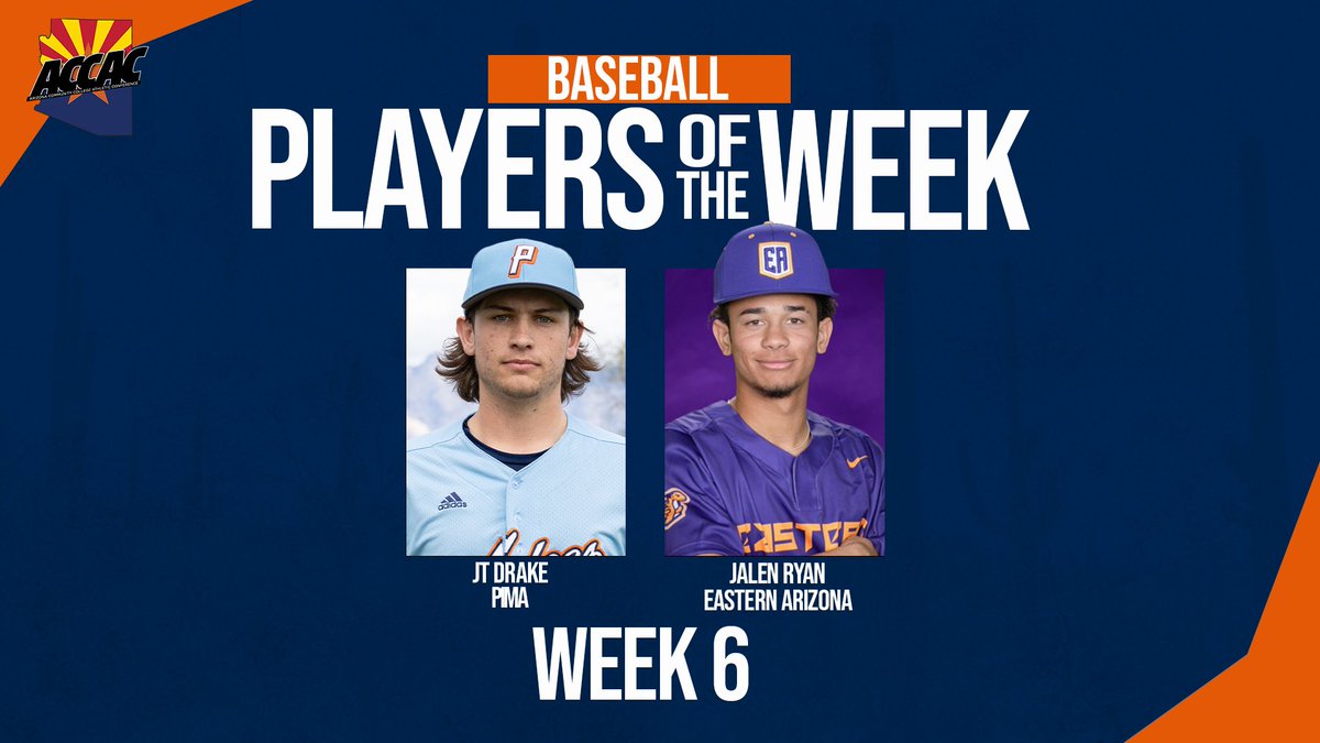 ACCAC Baseball Players of the Week - Week 6 ➡️Ryan goes 9-for-13🔥 ➡️Drake shuts down T-Birds🚫 🔗bit.ly/3wVmRG7