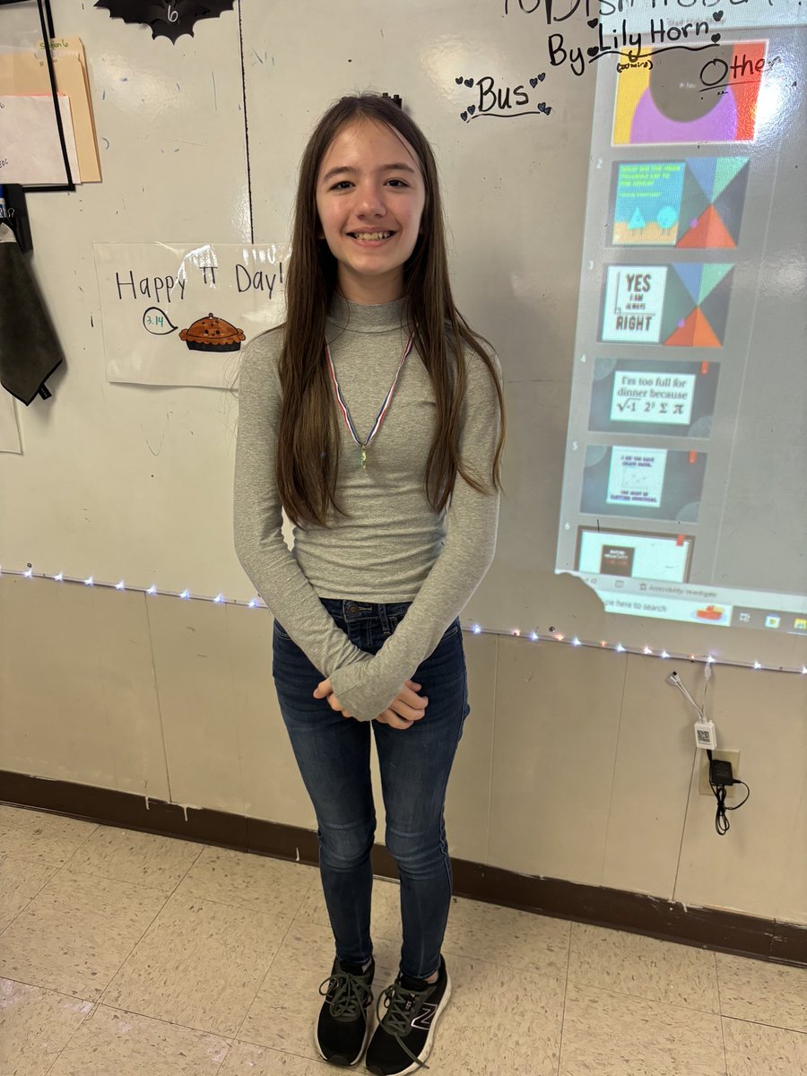 Madison Seithel recited 161 digits of Pi which is the highest in the last six years at Siegel Middle! #PiDay2024