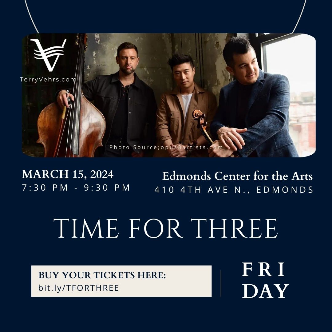 Get ready to groove with Time for Three! 🎻 Let's make memories together at this exciting event!

Grab your tickets here: bit.ly/TFORTHREE

#TimeforThree #Edmonds #EdmondsWA #TerryExploresEdmonds #DowntownEdmonds #discoverEdmonds #ExploreEdmonds