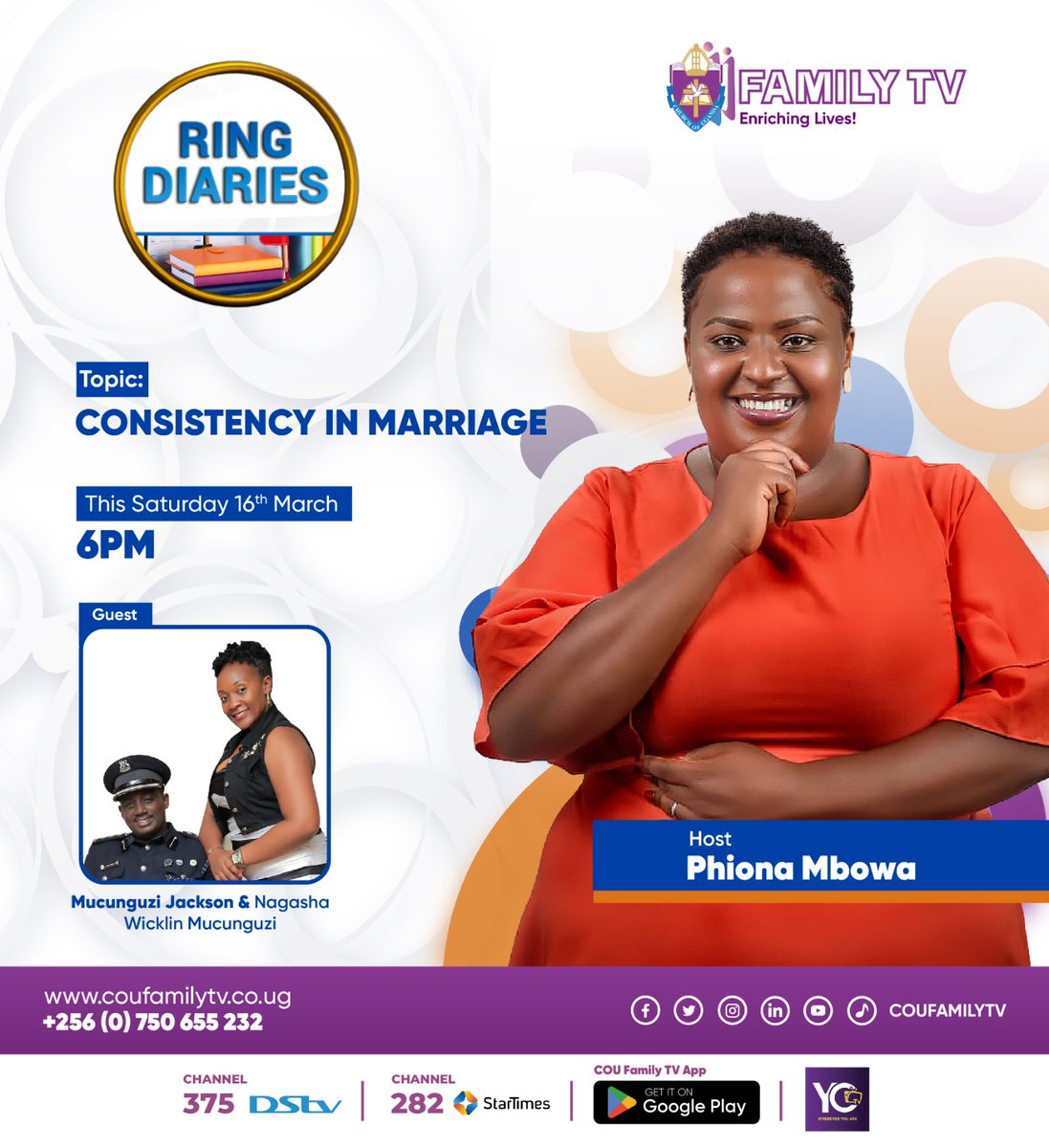 mucunguzi_jeff's tweet photo. Don't miss another segment when the❣️ Mucunguzi family❣️ shall share this time on  the power &amp; merits of being consistent in marriage on  @coufamilytv with oweishemwe celeb @phionambowa🎙️👏👏👏👏16th March 2024 at 6PM🎧 https://t.co/ZaWrJIXNjt