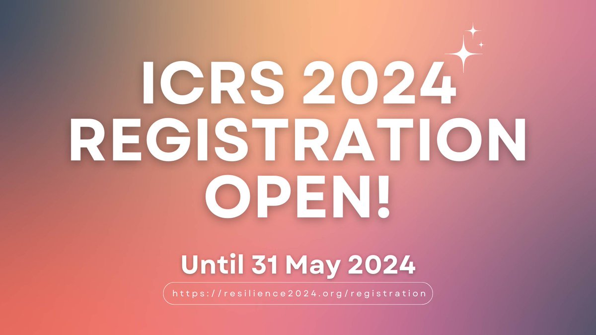 🌟 Exciting News! Registration for the ICRS 2024 is OPEN! Secure your spot from Mar 15 to May 31 and be part of the leading event in resilience research and practice. Congratulations to all accepted authors! We can't wait to meet you in person in Singapore on Aug 28, 2024. 🌍🔬