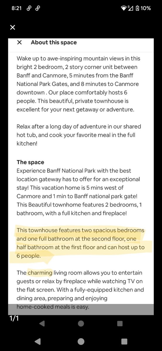 mcsmithco's tweet photo. @AirbnbHelp First day of vacation in Banff and the listing is absolutely not as described. I would assume that saying a home is 2 stories would mean that there is two stories and not just one??? Everyone loves spending 3 hours going in circles with support with no end in sight. https://t.co/QVc7RXI2iP