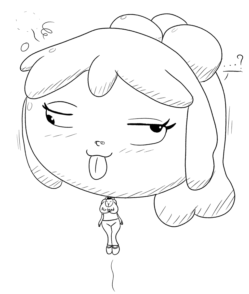 GunnyMallow's tweet photo. A silly doodle of @0bad0_flat's Bee getting an air head. She seems quite content, if a bit blissfully dazed. https://t.co/t3r9ZgAny0