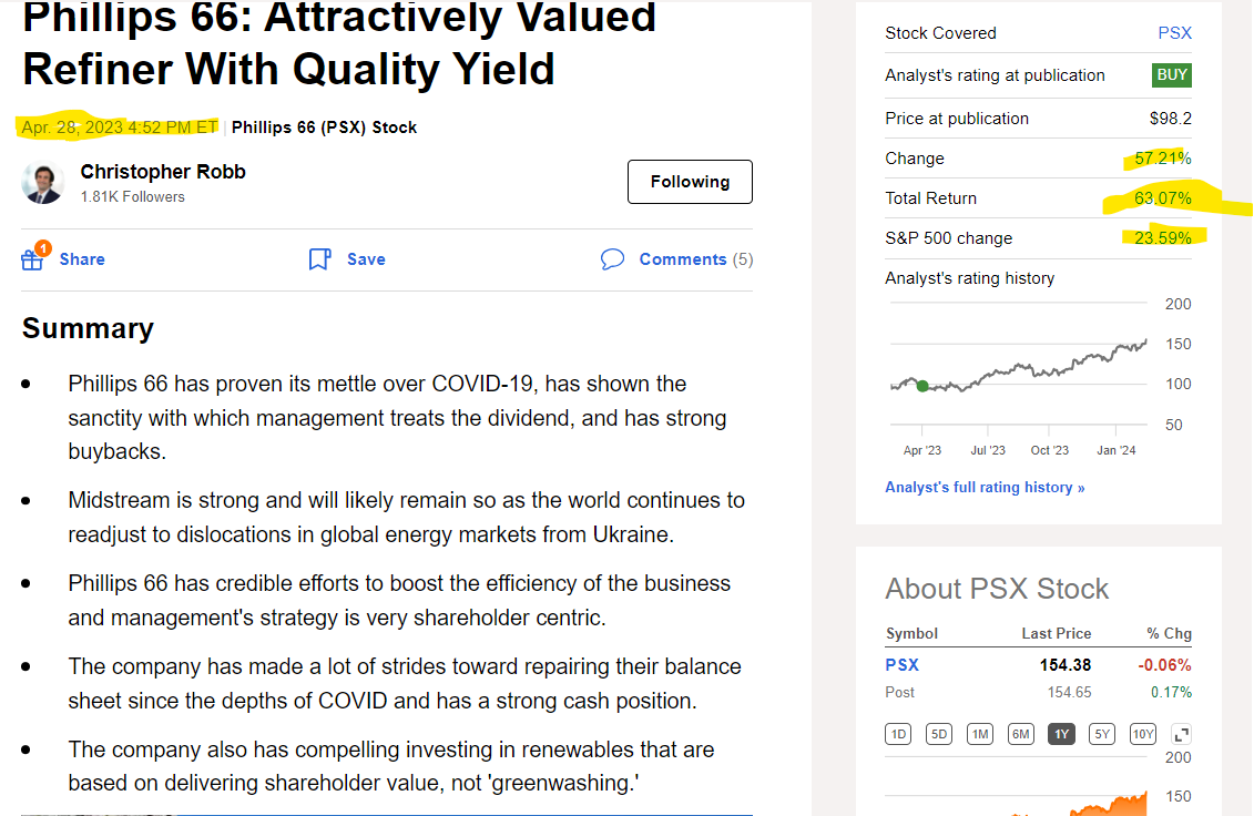 Is 63% in 10 and a half months good?

#stocks #Energy #OilRefineries #EnergyTransition #Phillips66 #StockMarket #StockMarketNews