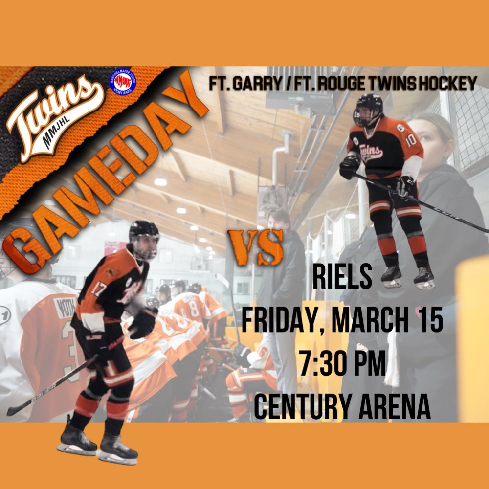 MMJHLTwins's tweet photo. Round 1, Game 4
The Twins are down 0-3 to the @rielsMMJHL  so Friday is do or die time!
Come out and cheer them on home ice!

Friday, March 15
7:30 pm
Century Arena 

#GoTwinsGo https://t.co/gb5uQ0bMaV