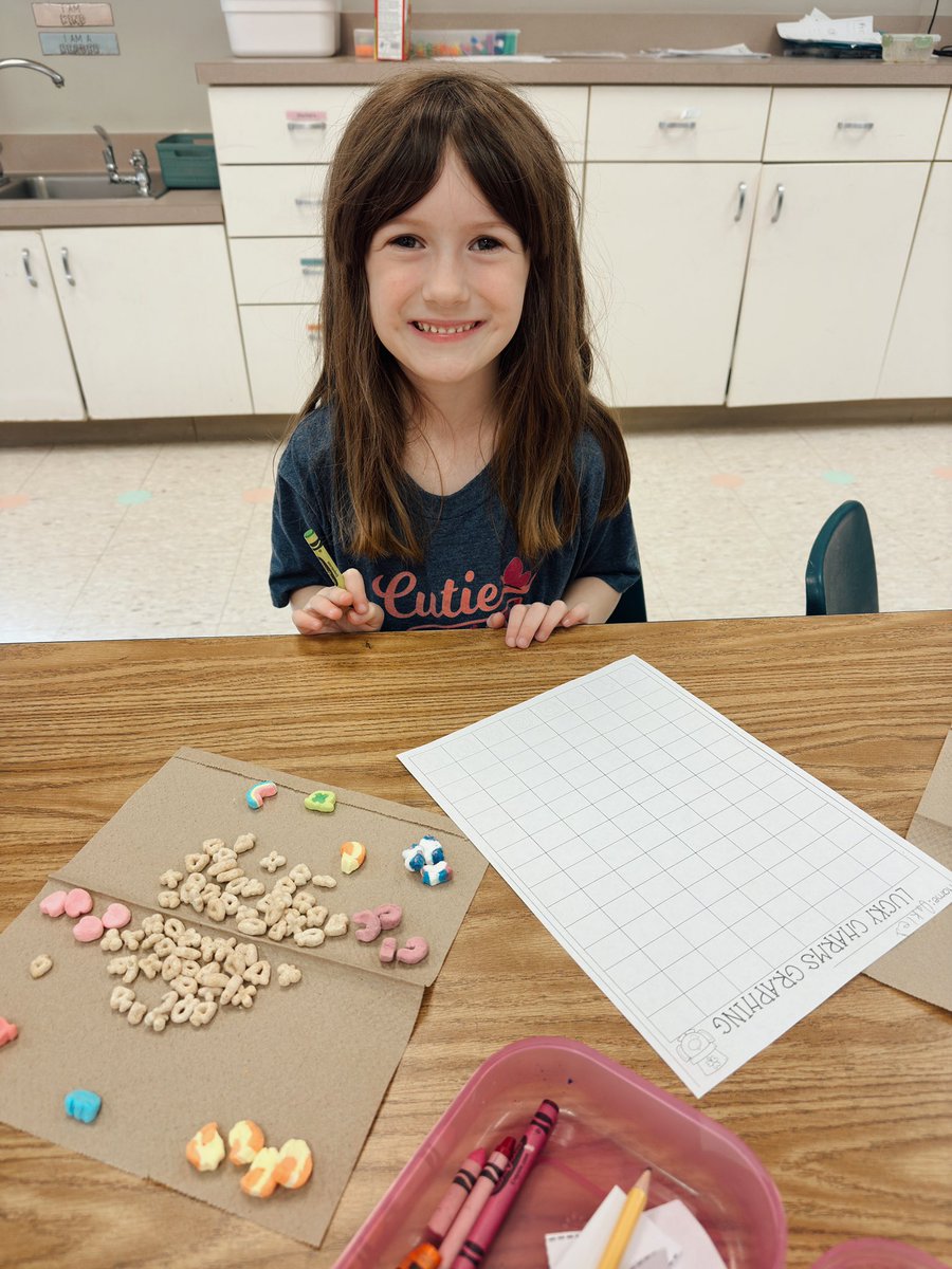 mrsbaileyfinch's tweet photo. We had so much fun celebrating St. Patrick’s Day by sorting &amp; graphing our Lucky Charms! 🍀🌈🤍 https://t.co/ETXUc0NmjO