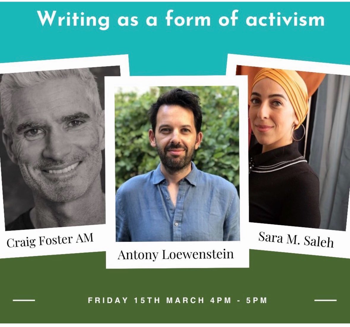 Today at 4. Manly Writers festival- Activism and Writing