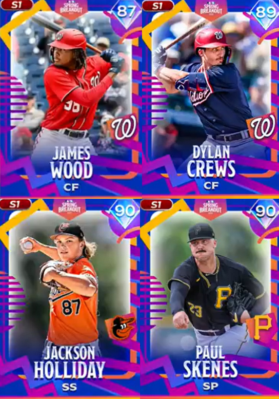 Just some of the #SpringBreakout cards you can earn in @MLBTheShow starting at midnight ET!