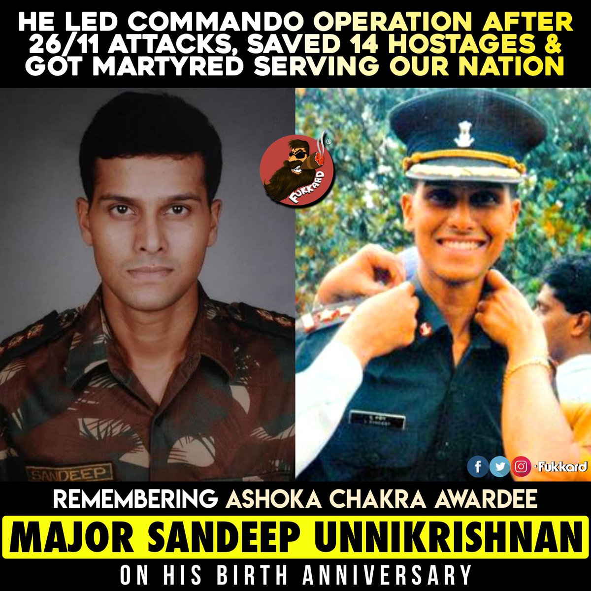 Remembering #Major #SandeepUnnikrishnan 🙏