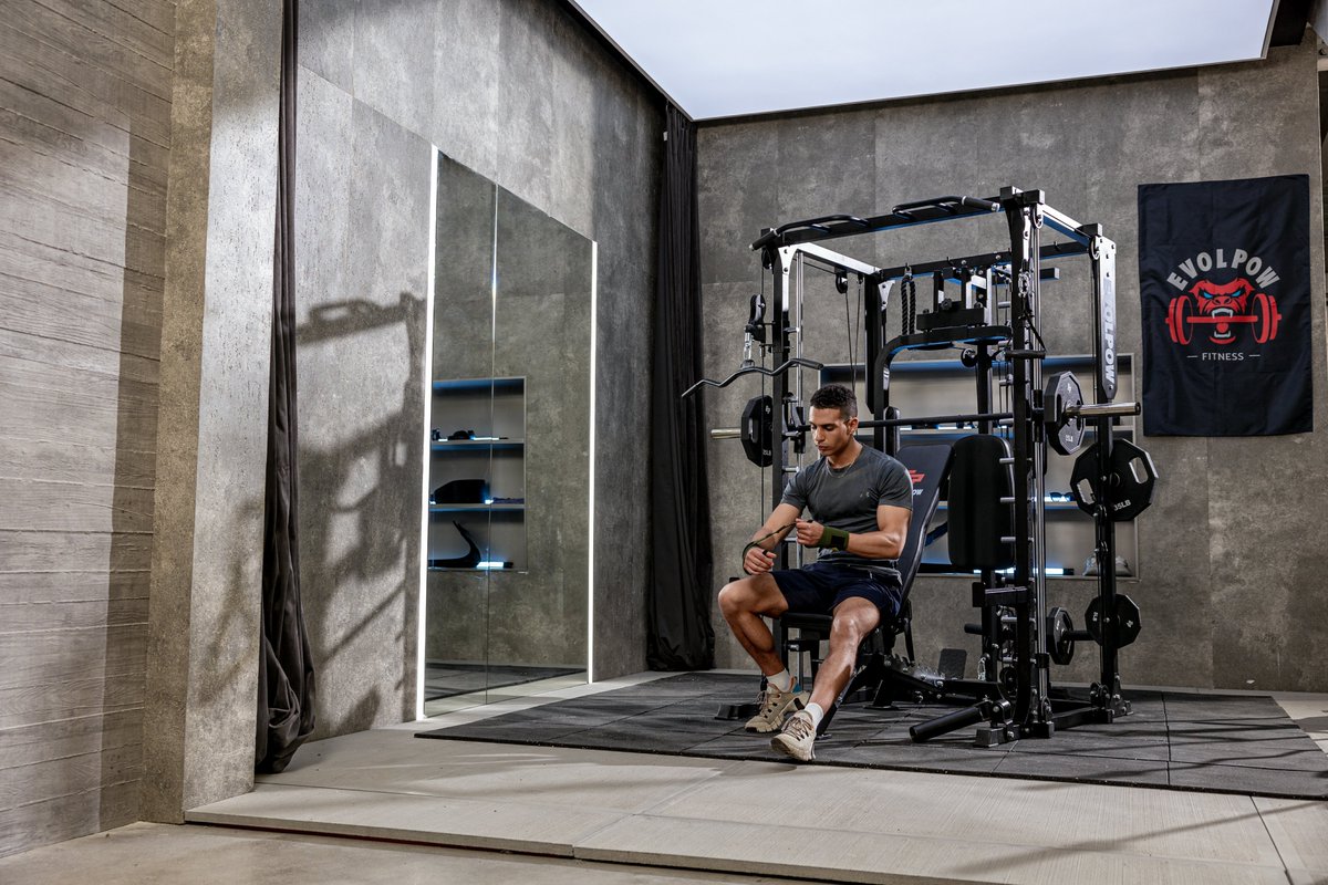 🥱Tired of waiting for equipment at overcrowded gyms? The M2A All-In-One Smith Machine provides a comprehensive solution for full-body weight and resistance training. SHOP NOW AT evolpow.com #evolpow #evolpowfitness #gymtime #fitnessmotivation #homegymequipment