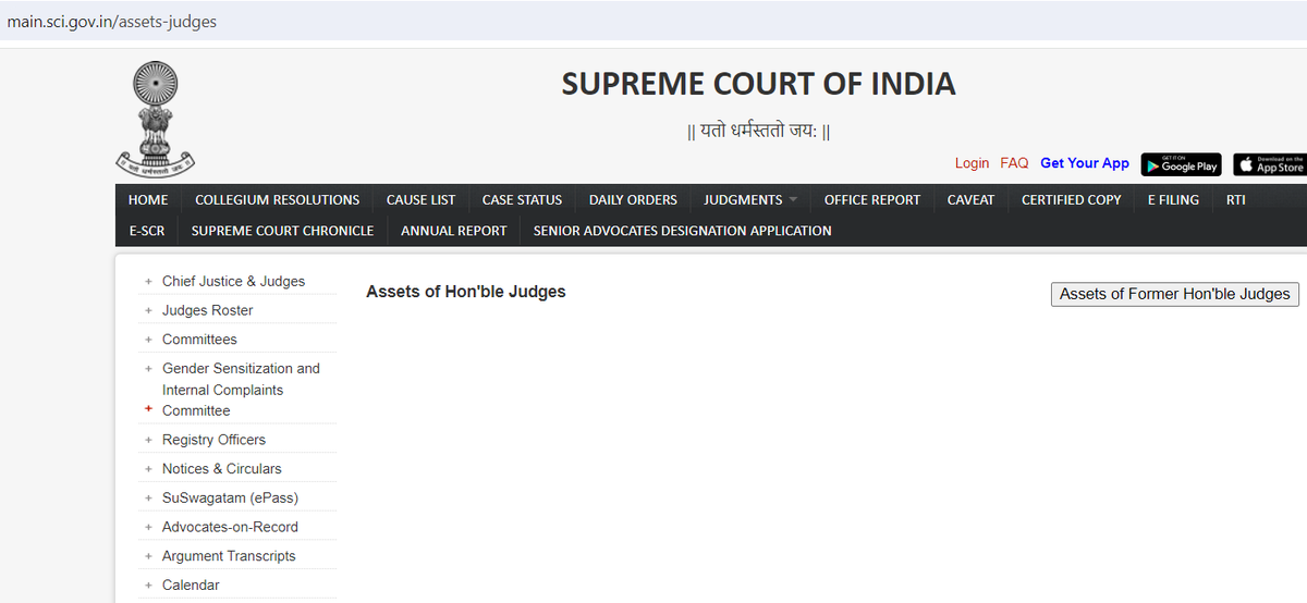 AbhishBanerj's tweet image. Dear Justice Chandrachud,

You got your wish

Sadly for many people, no Adani connection to Electoral Bond

Now time you should reveal YOUR assets

Why is page on &quot;assets of judges&quot; on Supreme Court website blank?

Why have you not declared YOUR assets?

Where is transparency?