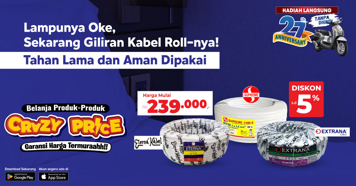 mitra10official's tweet image. Pilihlah lampu dengan bijak!

Nah, kabel roll-nya, pastikan tahan lama dan aman dengan merek Supreme, Extrana, Eterna. Diskon hingga 5% di Mitra10! 💡✨

Belanja perlengkapan rumah juga lebih mudah di Mitra10.com.

#LampuRumah #KabelRollTahanLama #DiskonHemat #Mitra10