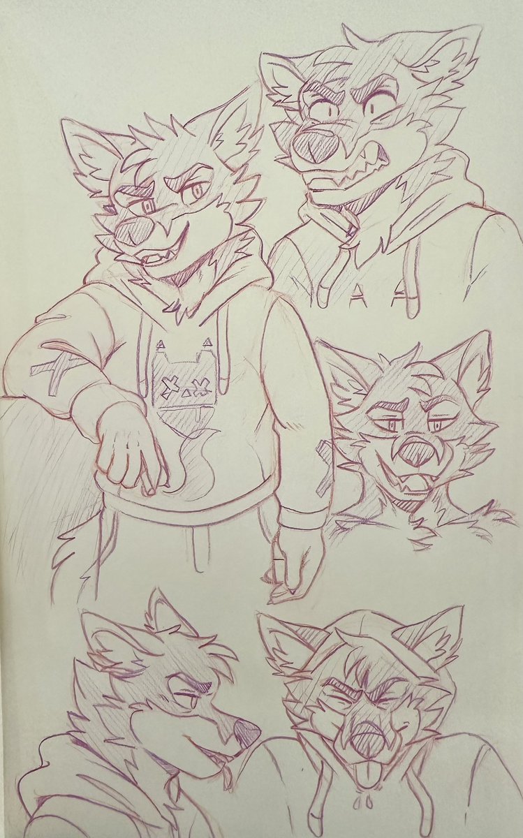 Sepiawolf's tweet image. I love drawing this dumb fox~