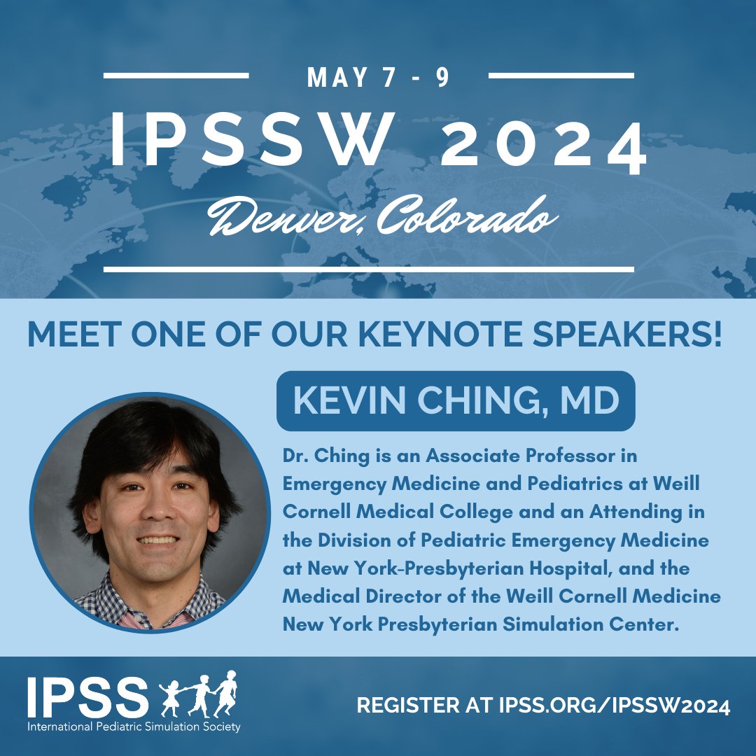 Meet one of our Keynote Speakers for IPSSW2024: Dr. Kevin Ching. He oversees the development and implementation of interprofessional multidisciplinary teaching programs in simulation for nurses, residents, faculty, and medical students. Register Today: ipss.org/IPSSW2024/