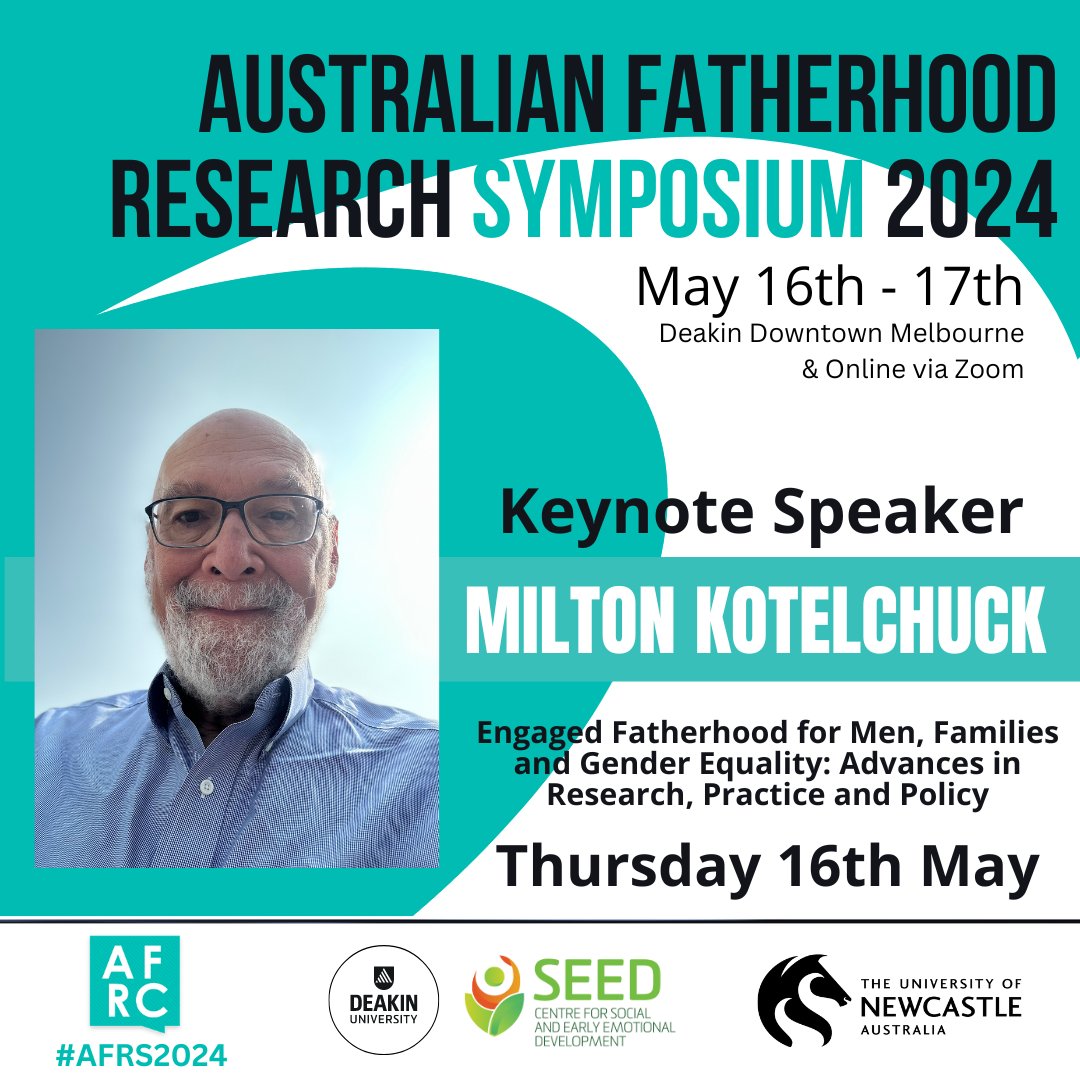 The Australian Fatherhood Research Symposium 2024 is honoured to have Dr. Milton Kotelchuck as our Keynote Speaker on Thursday 16 May to share his insights and research on engaged fatherhood. Make sure you register to attend: mappresearch.org/australian-fat…