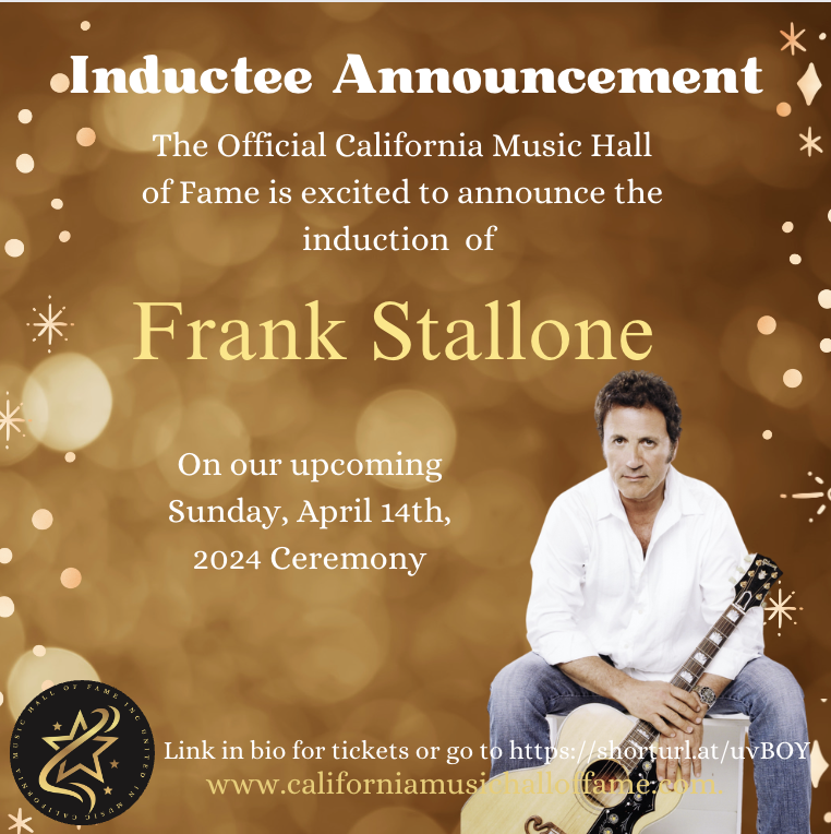 CAMusicHall's tweet photo. Our next California Music Hall Of Fame inductee, Frank Stallone! Our upcoming Spring Induction ceremony will be on Sunday, April 14th, 20.

🎫 Tickets for the Spring 2024 Induction Ceremony can be purchased at the link in bio

Use code David2024 for $10 off your purchase! https://t.co/nl0JN2ovLH