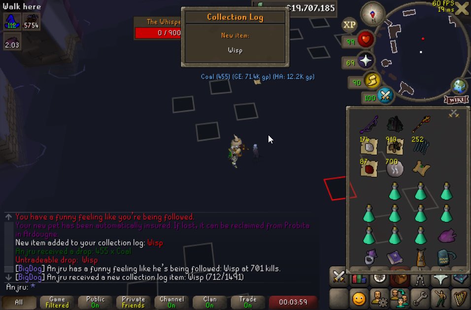 AnjruOSRS's tweet photo. #27 Wisp 701kc https://t.co/VmYcetvK4R
