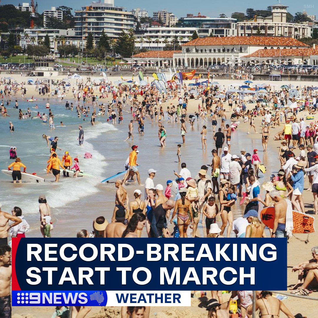 A century-old record has been broken! 🌞 This year marks Sydney's hottest start to autumn since 1915 and the second hottest on record, according to Weatherzone. READ MORE: nine.social/Brc