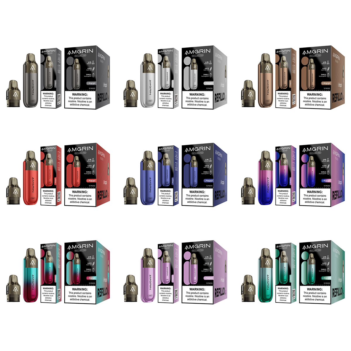 AmgrinVape's tweet photo. AMGRIN iHappi Pod Kit - sleek design, extended vaping with 4ml capacity, leak-free technology, and long-lasting battery.
#AmgrinVape #AmgriniHappy #PODKit #vapepodkit #PODVapekit #PODSystem #RefillableVape #disposablevape #podmods #RefillableVapePods #cbdvape #podsystem #podmod https://t.co/wxWiRT002S