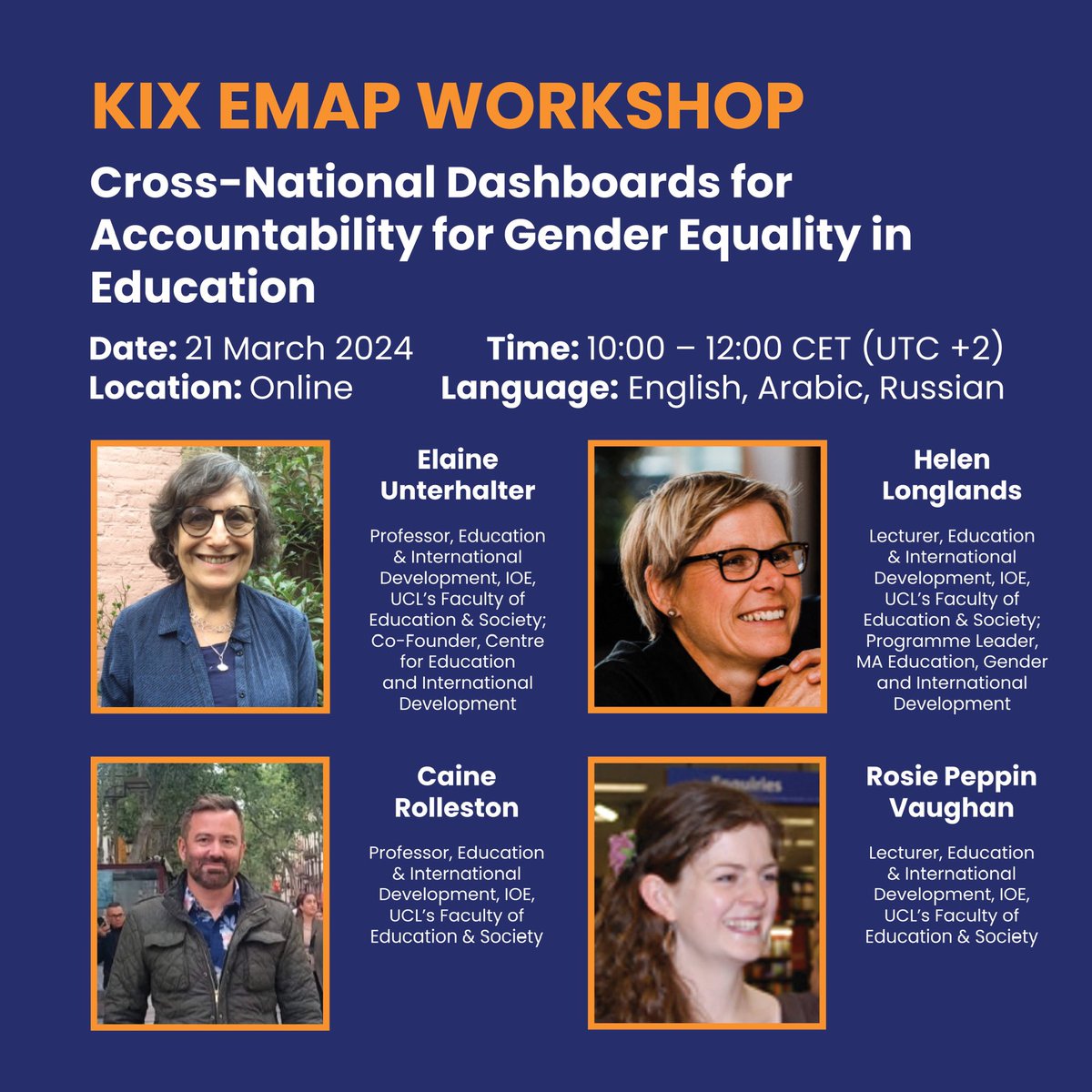 The upcoming KIX EMAP workshop will explore the role of data in accountability for gender equality in education, through the work of @gendereddata, with a spotlight on Bangladesh 🇧🇩 & Indonesia 🇮🇩

Learn more: tinyurl.com/5enjc9zf
Register now: tinyurl.com/48eps55j