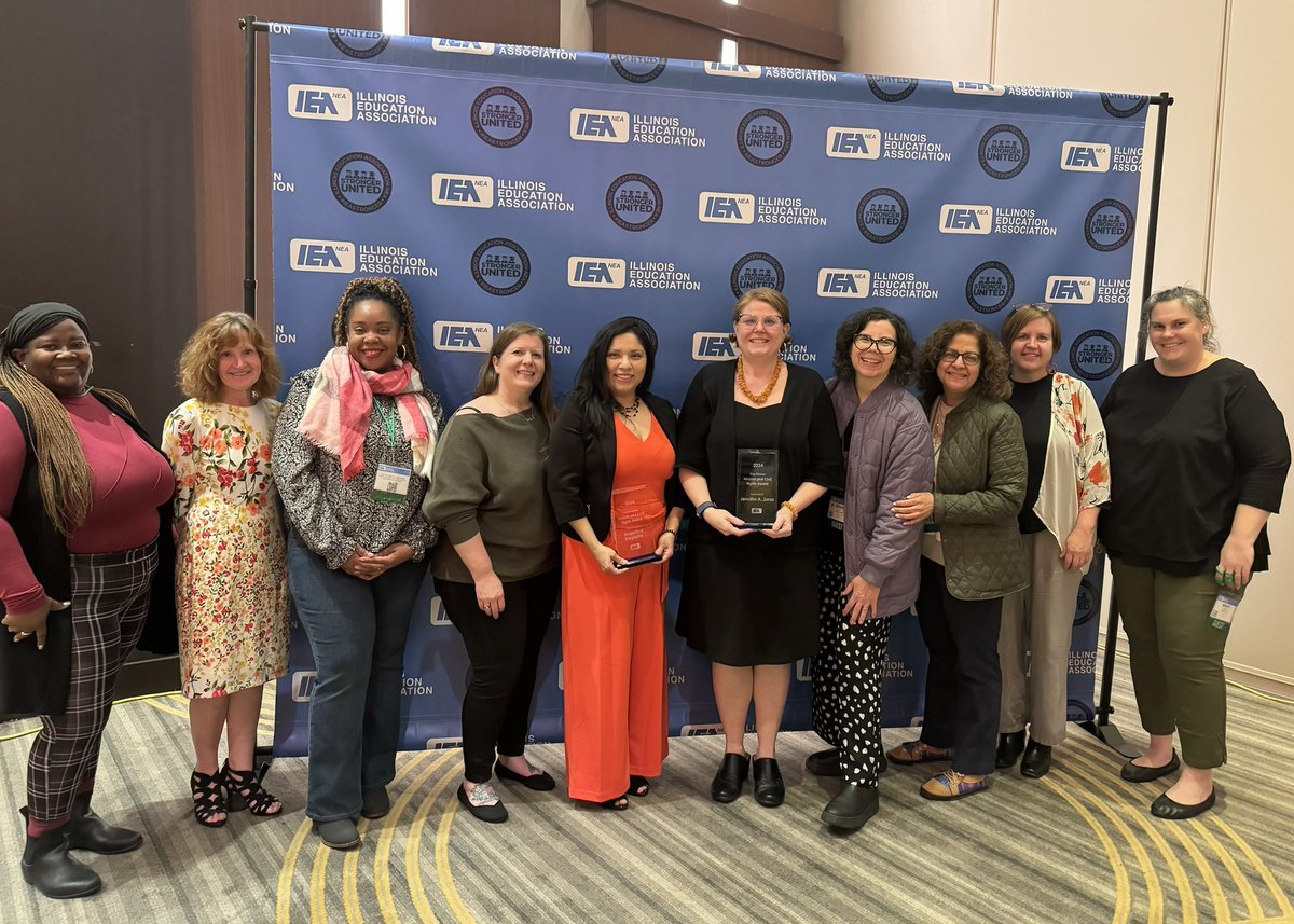 So this happened… Angelica Degante and I won the Reg Weaver Humanitarian and Civil Rights Award <a href="/ieanea/">Illinois Education Association</a>. There are no words. Just gratitude. <a href="/OakPark97/">Oak Park District 97</a> #holmeshawks