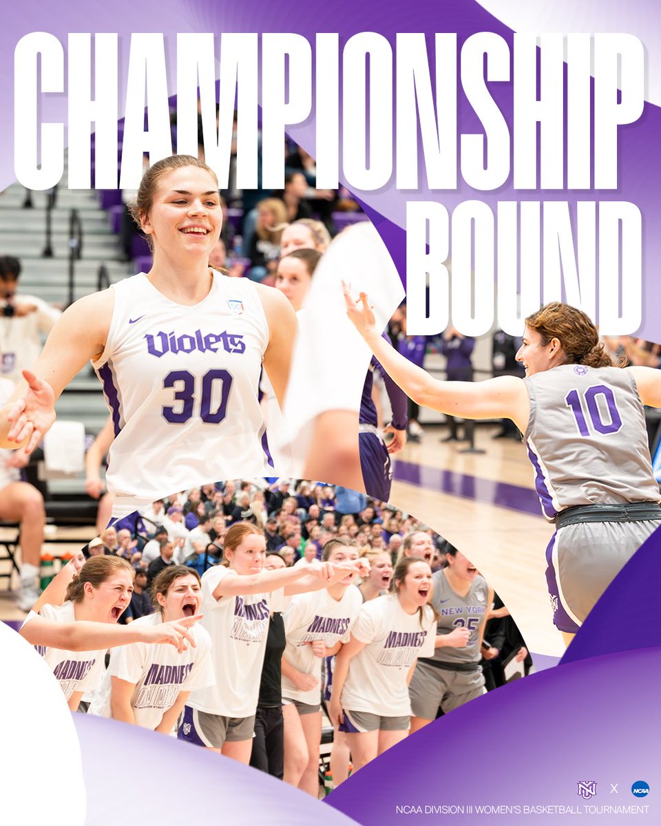 FIVE OF SIX. #OwnTheCity #1 @nyuwomenshoops is going to the @NCAADIII NATIONAL CHAMPIONSHIP this Saturday against #14 Smith in Columbus, Ohio!
