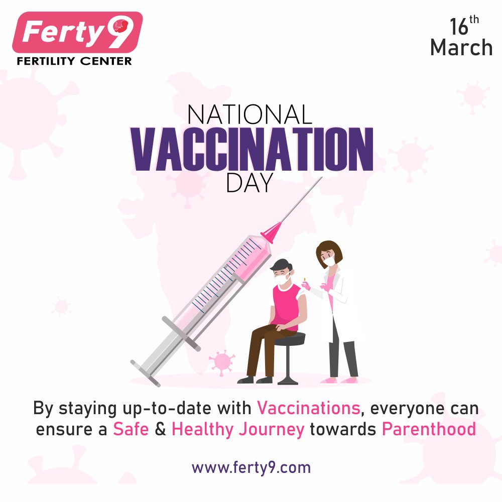 NATIONAL VACCINATION DAY
By staying up-to-date with Vaccinations, everyone can ensure a Safe and Healthy Journey towards Parenthood

ferty9fertilitycenter.com
#Ferty9 #FertilityCenter #FertilityHospital #DrJyothi  #NationalVaccinationDay #VaccinationDay #Vaccination #Vaccines