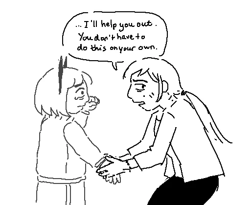 [OC] doodle of my OC rachel (featuring mimi) for a tumblr anon 