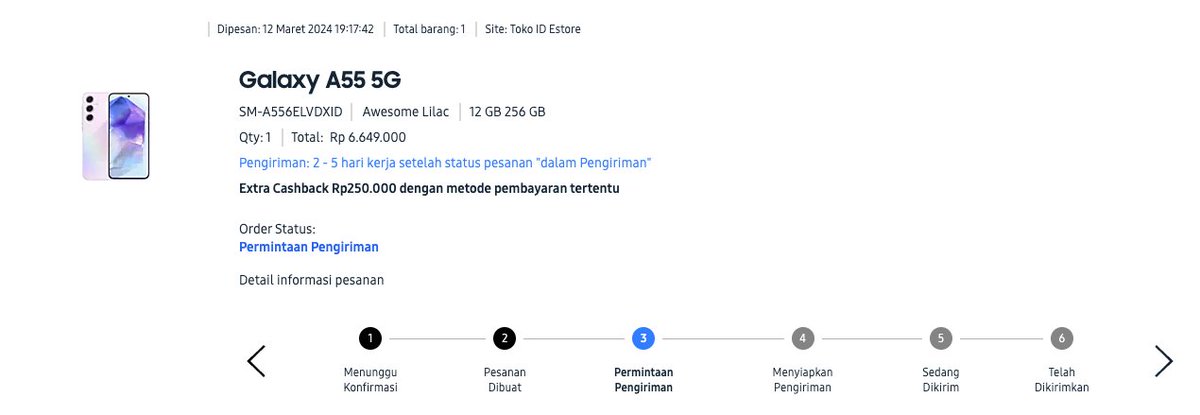 eFootballnesia's tweet photo. @samsungID Ud order #GalaxyA55 5G dari tanggal 12, tapi sampai sekarang belum dikirim 😥 https://t.co/Fm9uOPrZ1R