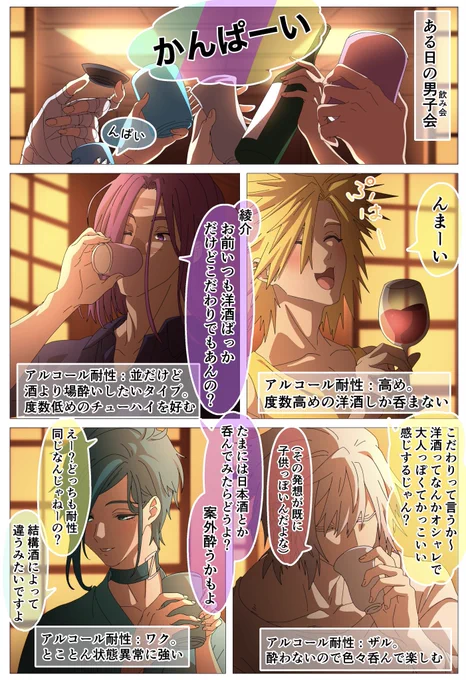 『恋バナ狂い咲く男子会』(1/4)
 #鬼縁泡沫日記
 #漫画
 #創作 