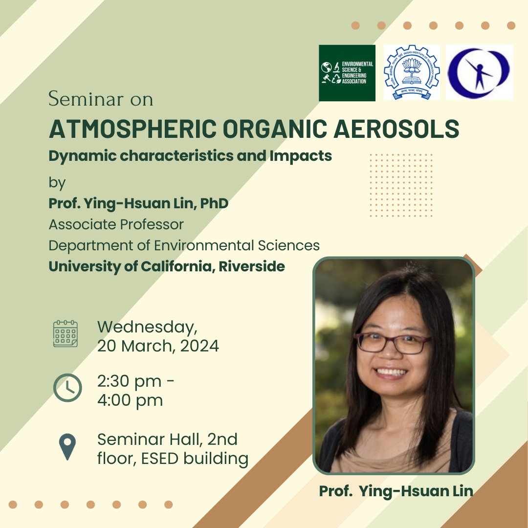 esea_iitb's tweet photo. Calling all environmentally conscious minds!  The ESEA presents a seminar on #AirPollution &amp; its health effects on Mar 20th. Dr. Ying-Hsuan Lin leads the discussion. Don't miss it! #PublicHealth #Science #ESEA #Seminar https://t.co/0PzV5VPeN3