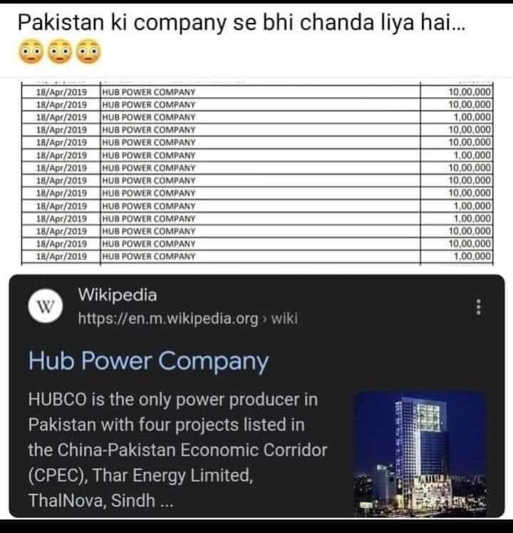 SubharanshRai's tweet photo. #BJP ने #PulwamaAttack के बाद ये चंदा लिया है #ElectoralBondScam में ।
#HubPower के पाकिस्तानी कंपनी है ।
#ElectoralBonds
#NyayKaHaqMilneTak
@RahulGandhi https://t.co/MlazDqUV7T