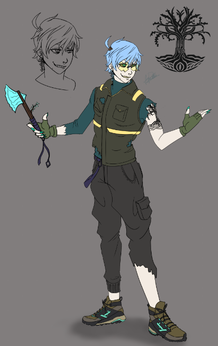 Lefiex's tweet photo. I've been making a little rework of my OC. 
I'll be trying to make full concept sheet and a little backstory. And maybe giving him a name would be good ... https://t.co/UpG7q3WM0z
