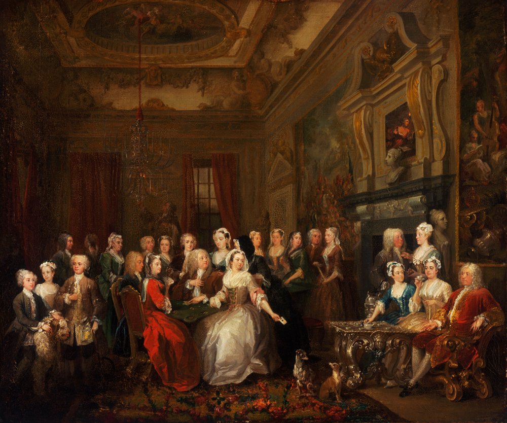 William Hogarth, Assembly at Wanstead House (c. 1728-31). Housed at the Philadelphia Museum of Art in Pennsylvania. #EnglishArt