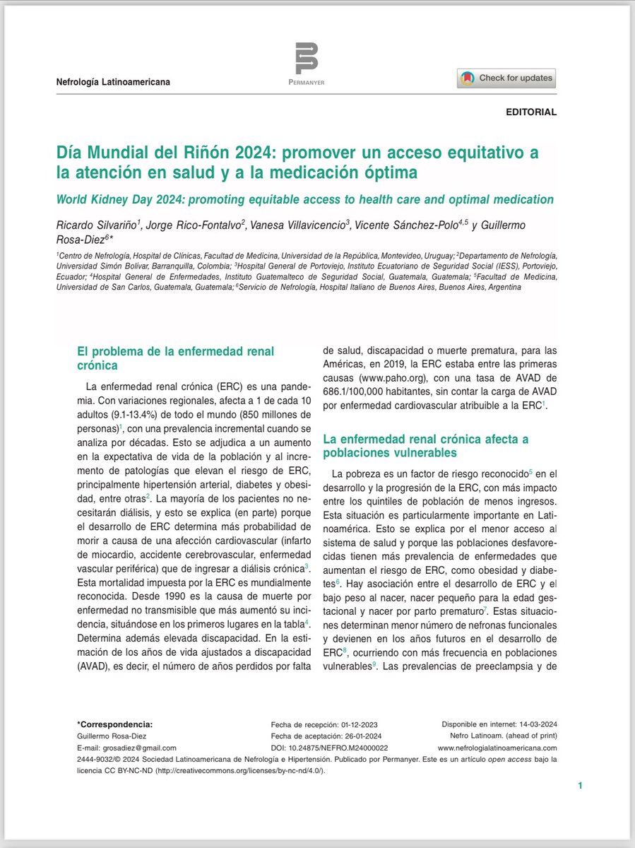 Dr Jorge Rico Fontalvo. MD.FISN. FSLANH , PhD tweet media