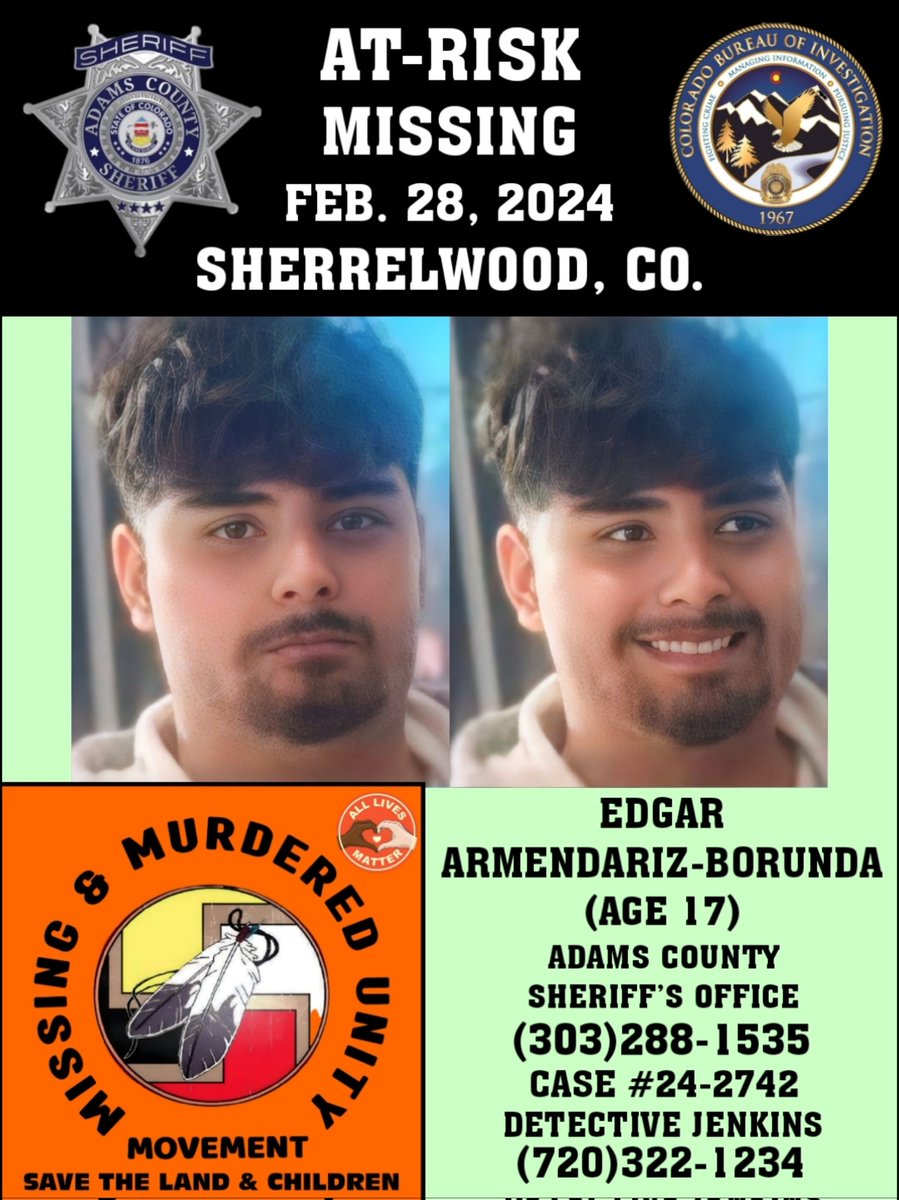 FindWorldwide's tweet image. EVERYONE PLEASE SHARE 

@AdamsCoSheriff &amp;amp; @CBI_Colorado

facebook.com/share/p/Lhuaa5…

#MissingAndMurderedUnityMovement &amp;amp; #MissingPersons &amp;amp; #HispanicMissing &amp;amp; #EdgarArmendarizBorunda &amp;amp; #SherrelwoodColorado &amp;amp; #AdamsCountyColorado &amp;amp; #ColoradoUSA &amp;amp; #USA &amp;amp; #Unity &amp;amp; #Nationwide &amp;amp; #Viral