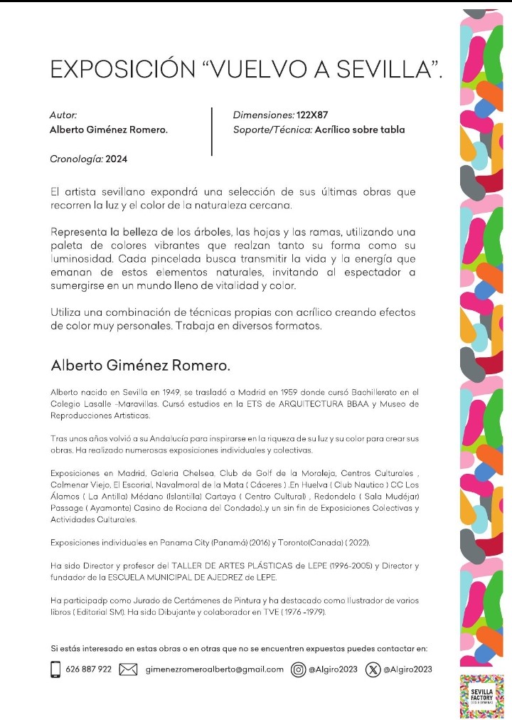 ALGIROART's tweet image. It is a pleasure visit @aytodoshermanas to present my new #art #exhibition  #Sevilla #Andalucia