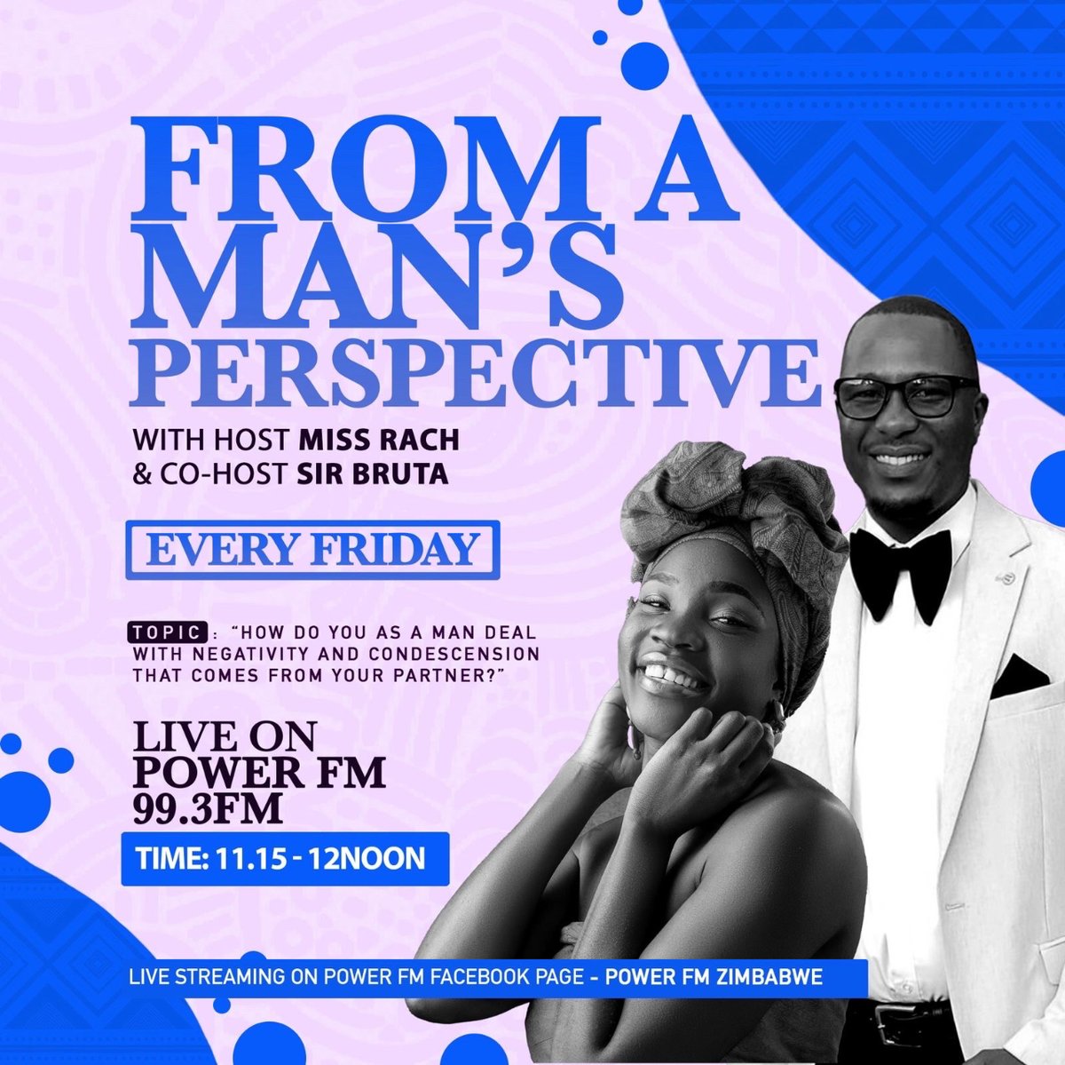 🎙️ Tune in to Power FM’s Connexion with Miss Rach and Sir Bruta as they dive into a thought-provoking discussion: How does criticism from your partner impact men? Share your thoughts and join the conversation! #RelationshipTalk #HonestyIsKey