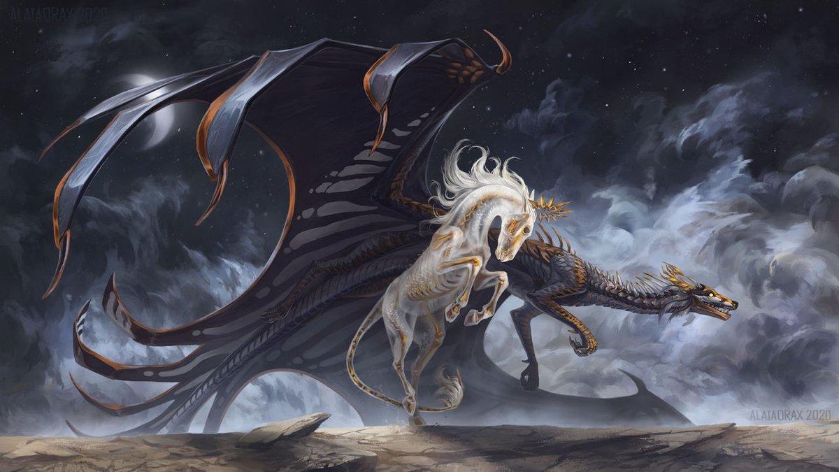 oakleyrcampbell's tweet photo. Dragon Vs Unicorn
Art by Alaiaorax (on deviantart)

#oakleyrcampbell #dragons #dragonmonday #ilovedragons #dragonimages #dragonphotos #dragonwriter #fantasy #fantasyart #ilovefantasy #fantasyworlds #iwritefantasy https://t.co/hzsSU481C2