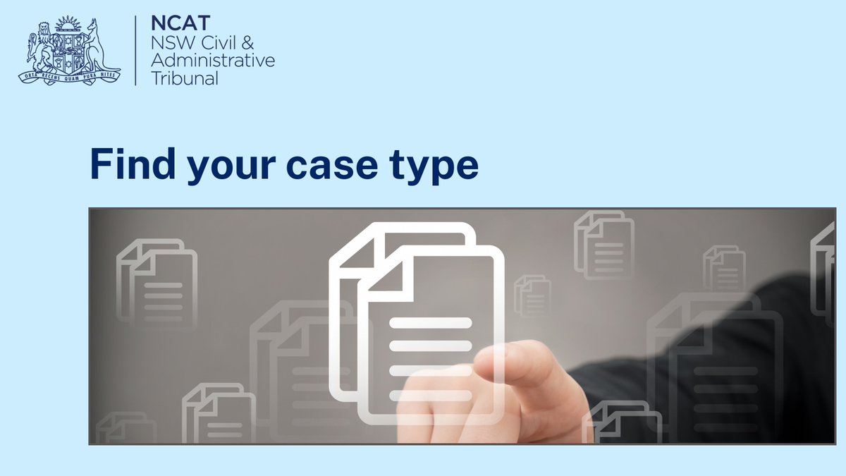 Find your case type for help on how to start an application to NCAT. bit.ly/4abEe3H