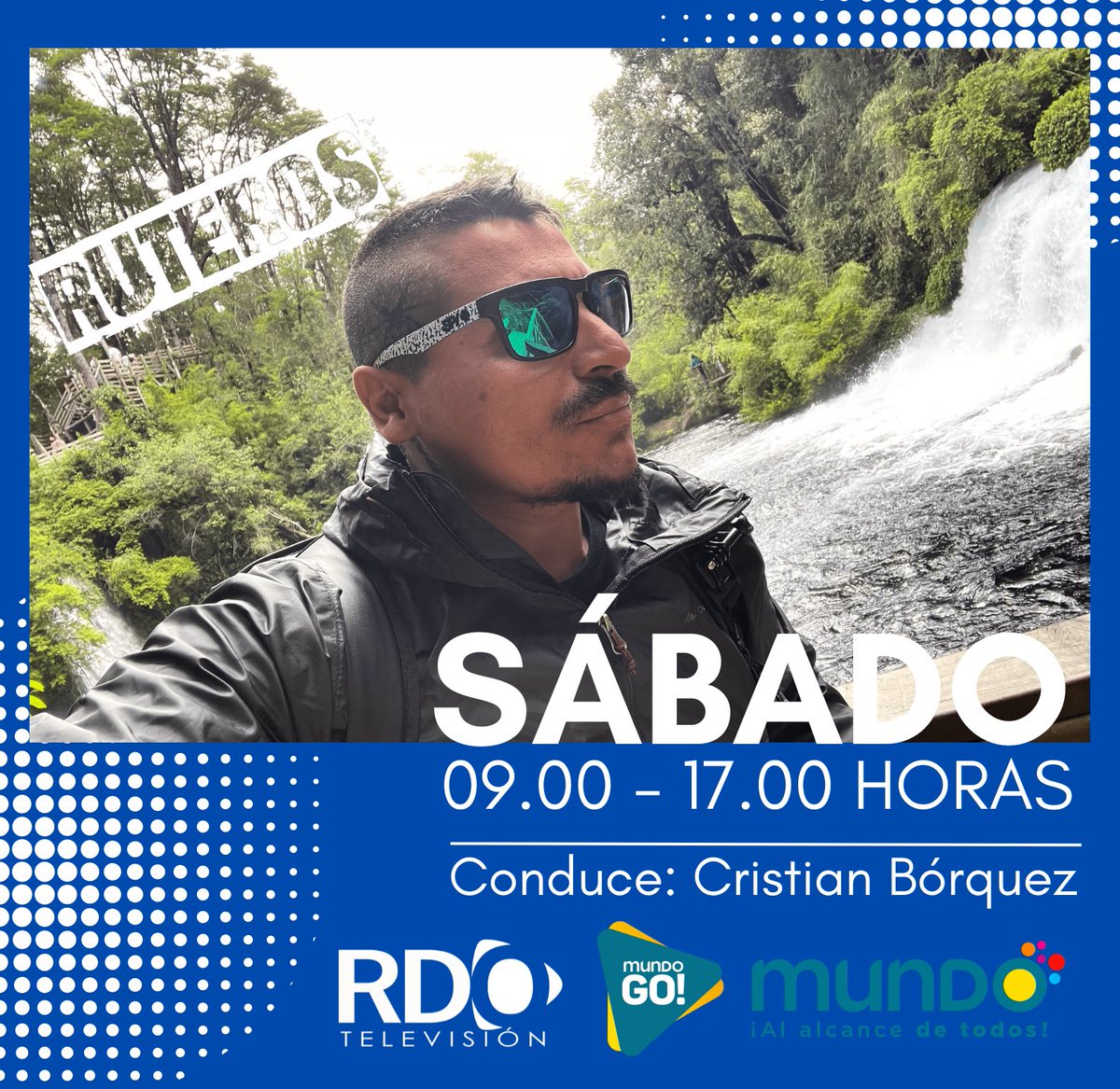 RdoTelevision's tweet photo. RUTEROS   |
#rdotelevisión #programación #trekking #aventura #ruteros 
Un espacio donde el trekking y la aventura serán los protagonistas. Todos los sábados a las 9.00 y 17.00 por las pantallas de RDO TELEVISIÓN, para todo el país a través de la señal 25 en @tumundo.cl y Mundo Go https://t.co/IxCue2Nlnz