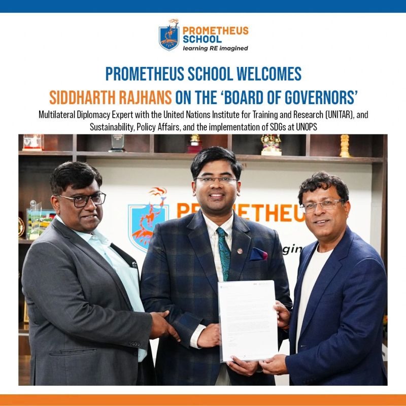 Excited to welcome Sid Rajhans to Prometheus School's Board of Governors! With his expertise in multilateral diplomacy and commitment to sustainability, his contributions will be invaluable in realizing our vision of 'learning reimagined'. Welcome aboard, Sid! #PrometheusFamily